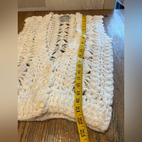 📍🤍CLOTHES TO YOU – White Crochet Knit Vest – Size M - Picture 4 of 8